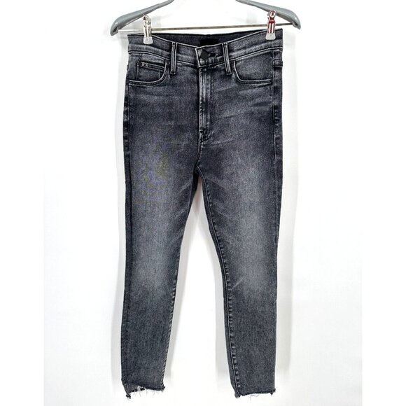 Mother The Stunner Zip Ankle Step Fray Jeans in Train Stops sz 26 Women's